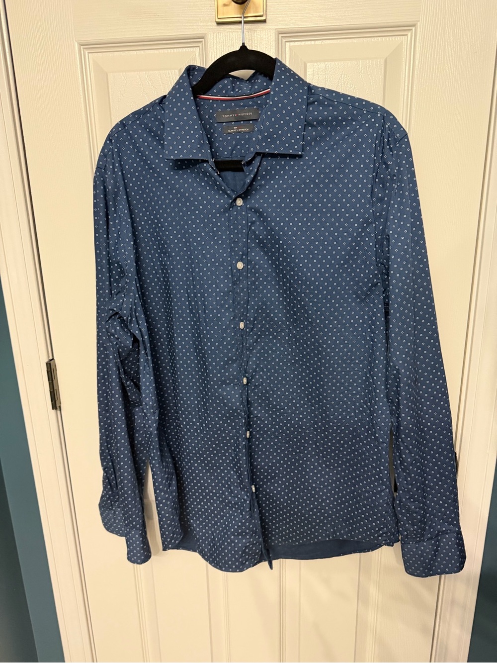 Tommy Hilfiger Men's Navy Blue Microdot Button-Down Shirt